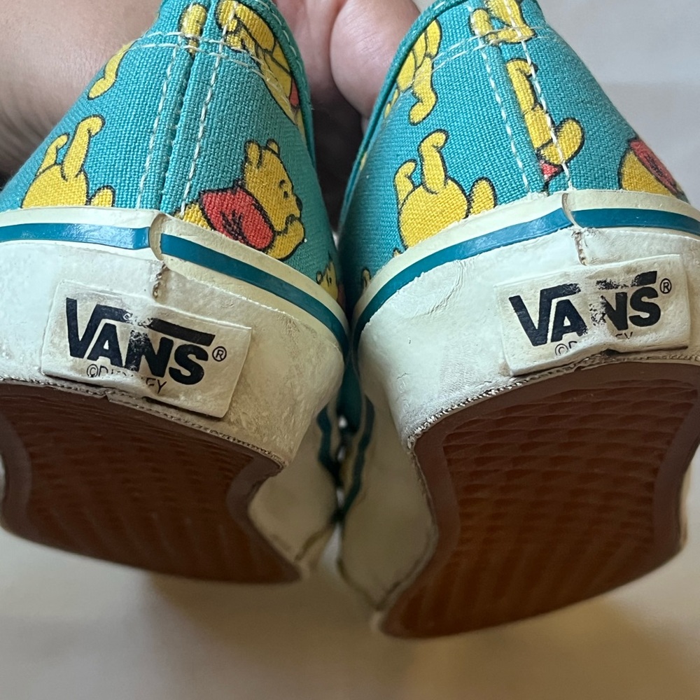 RARE Vintage Vans x Disney Teal Winnie the Pooh Sneakers - Men’s 8.5 Women’s 10 - Picture 12 of 16